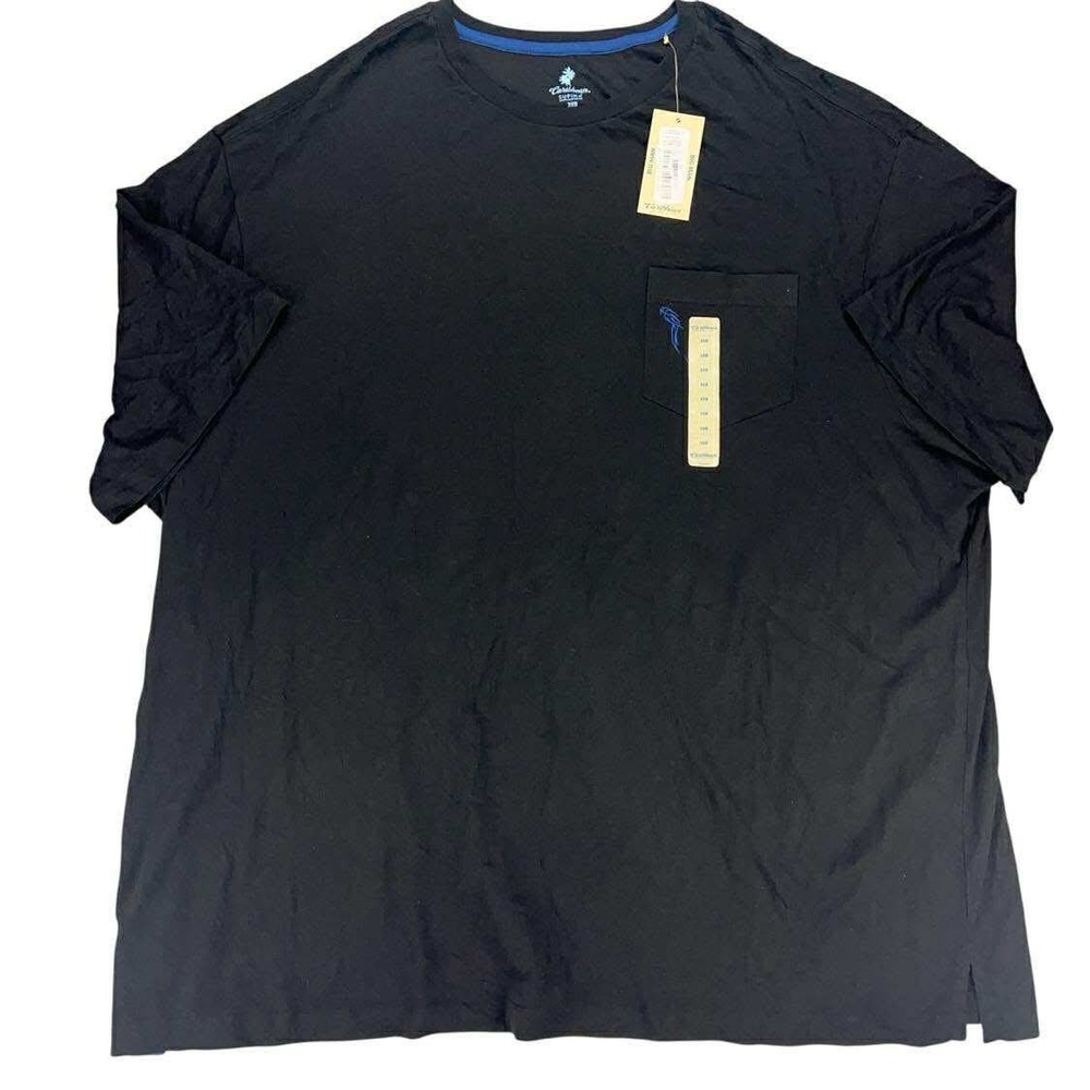Caribbean Supima Mens Black Short Sleeve Pocket T Shirt 3XB‎ Big Man NWT